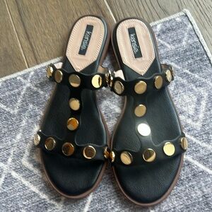 Kensie Sandles black & gold 8.5